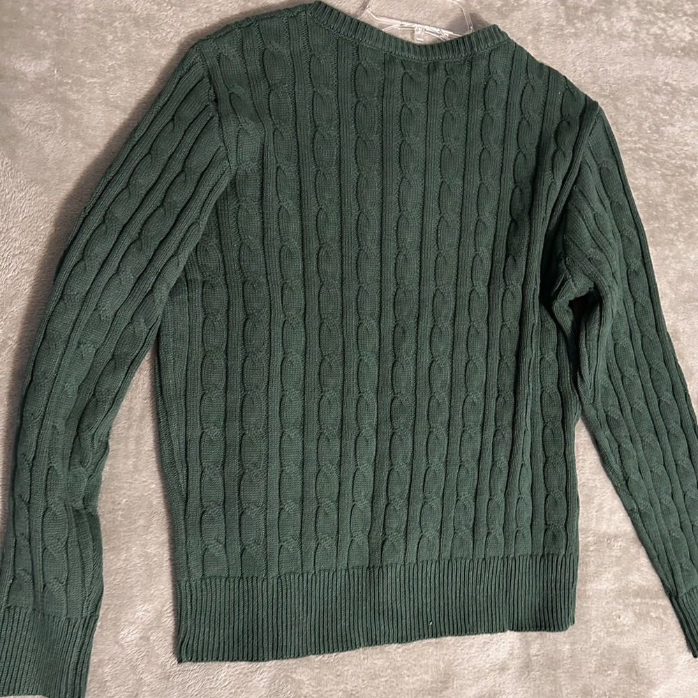 Women’s Cable Knit Open Front Cardigan Sweater, Green, Size Medium, NWT - Picture 7 of 9